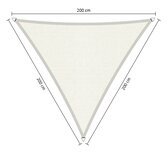 Premium schaduwdoek 2x2x2m driehoek waterdoorlatend Artic White