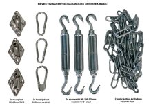 Basic bevestiging set schaduwdoek driehoek  Basic bevestiging set schaduwdoek driehoek