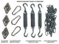 Basic XL bevestiging set schaduwdoek driehoek  Basic XL bevestiging set schaduwdoek driehoek