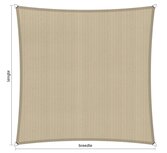 Schaduwdoek op maat waterdoorlatend vierkant/rechthoek