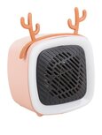 Mini heater met led verlichting en decoratie oortjes roze Mini heater met led verlichting en decoratie oortjes roze