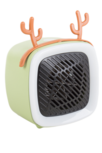 Mini heater met led verlichting en decoratie oortjes lichtgroen Mini heater met led verlichting en decoratie oortjes lichtgroen