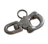 Karabijnhaak RVS A4 met snelsluiting, 70 mm.