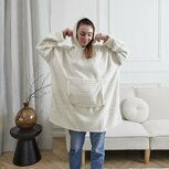 Snuggle hoodie met horizontale streep patroon wit